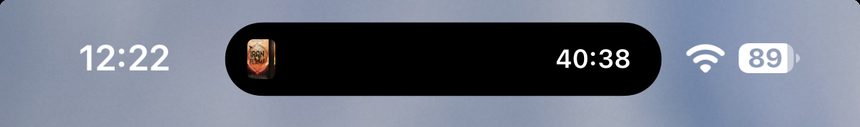The reading timer in the Dynamic Island